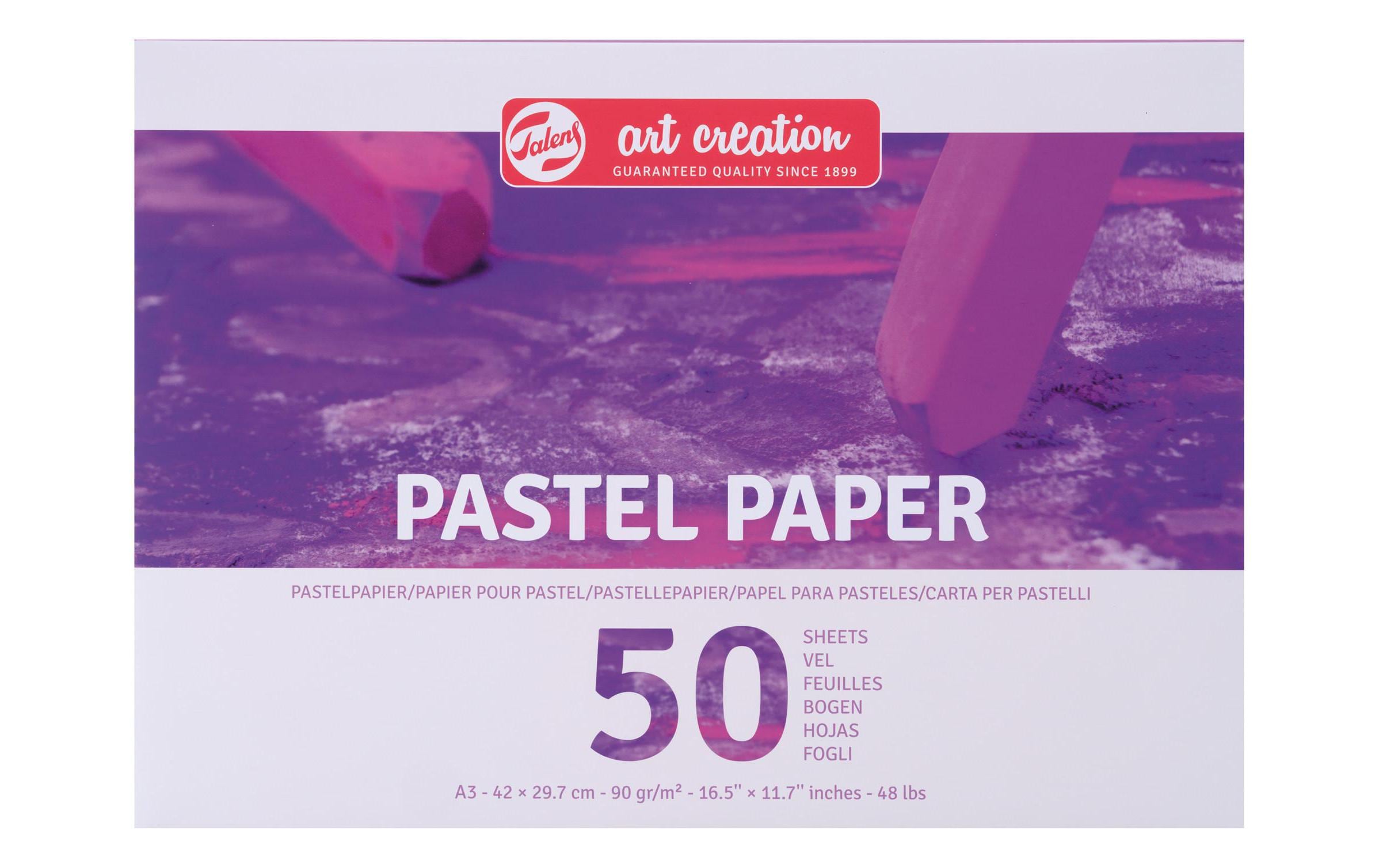 Talens Pastellpapier A3 90g/m2, 50 Bogen, farbig