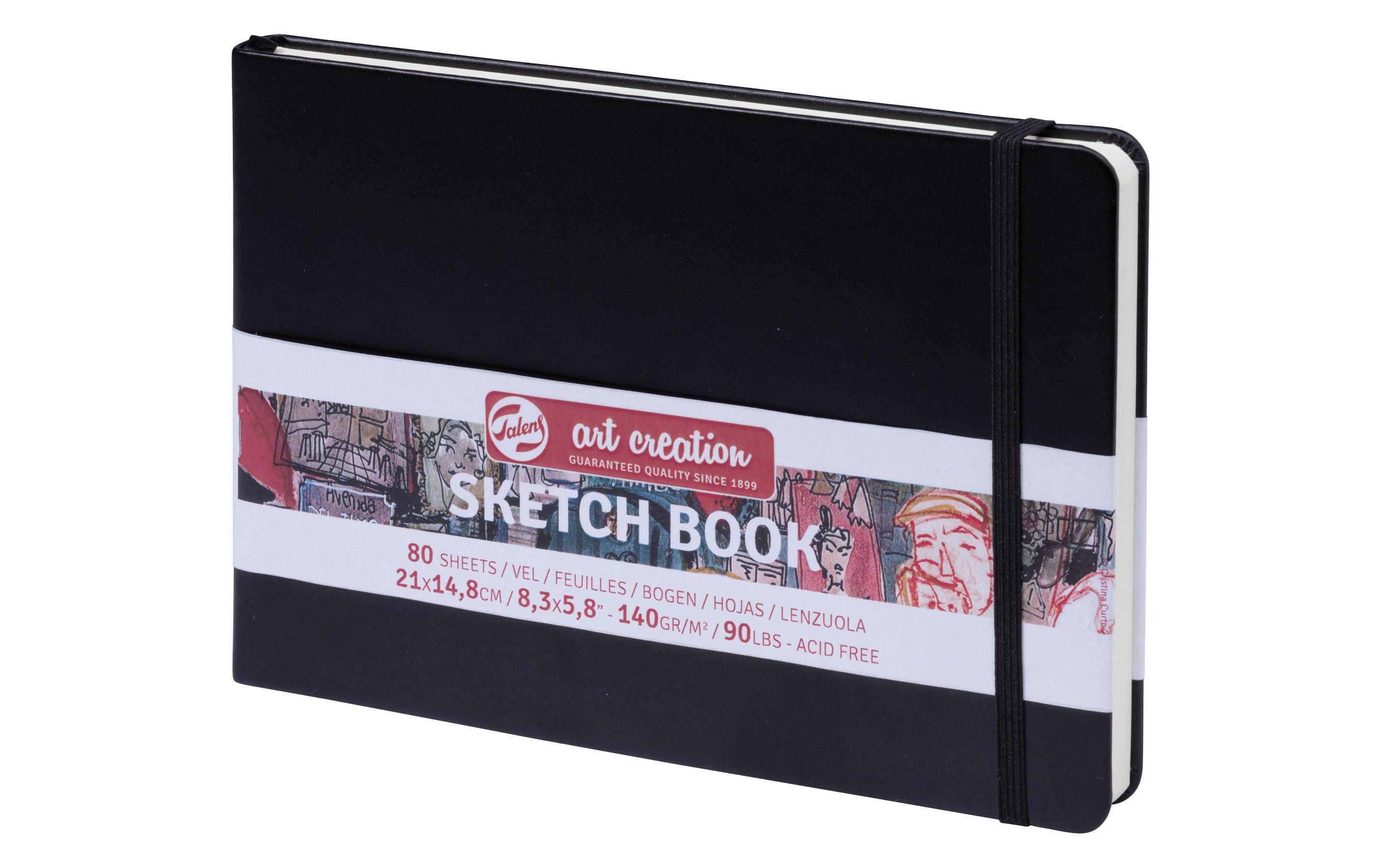 Talens Skizzenbuch A5 140g/m2, 80 Bogen, gebunden, schwarz