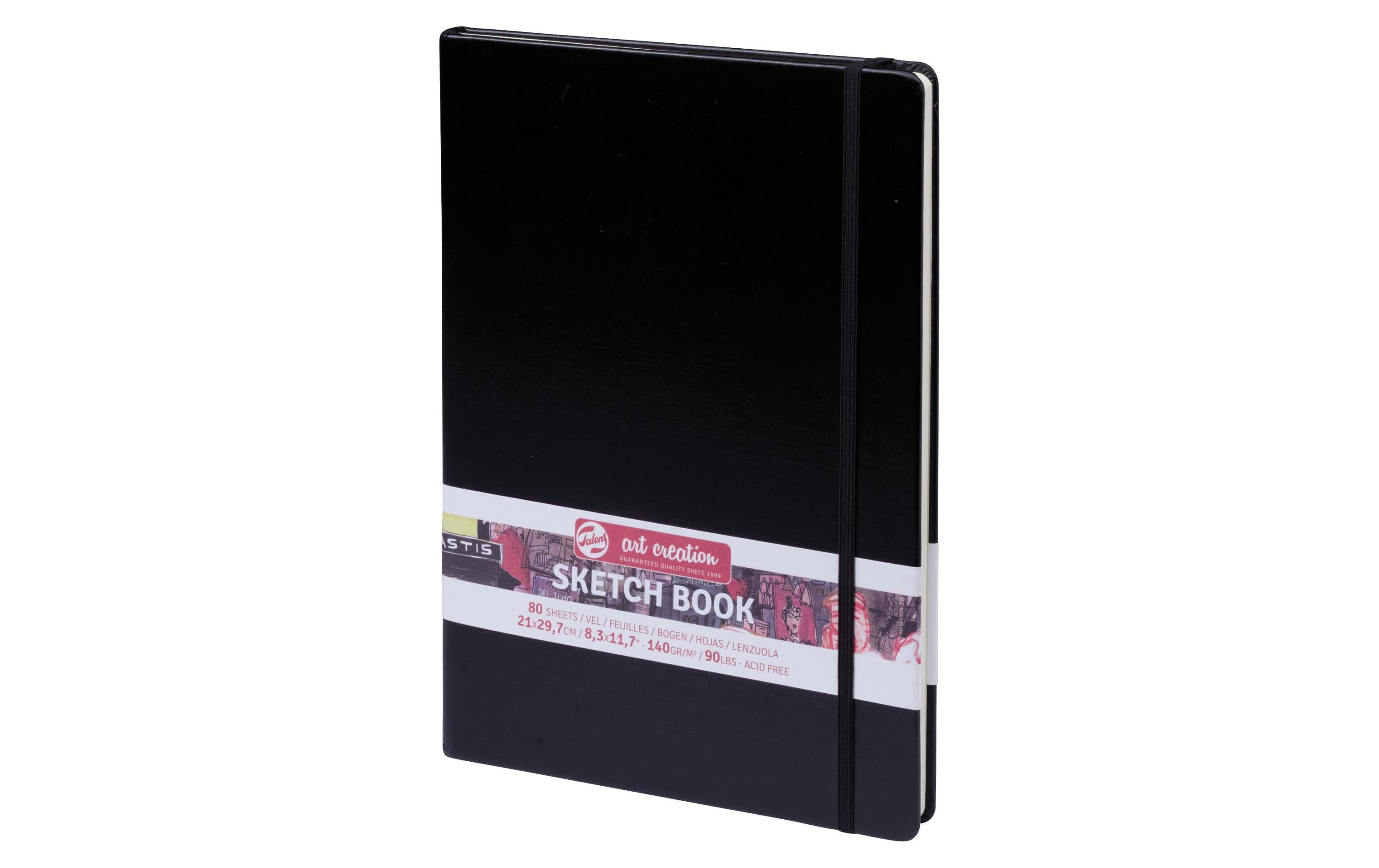Talens Skizzenbuch A4 140g/m2, 80 Bogen, gebunden, schwarz