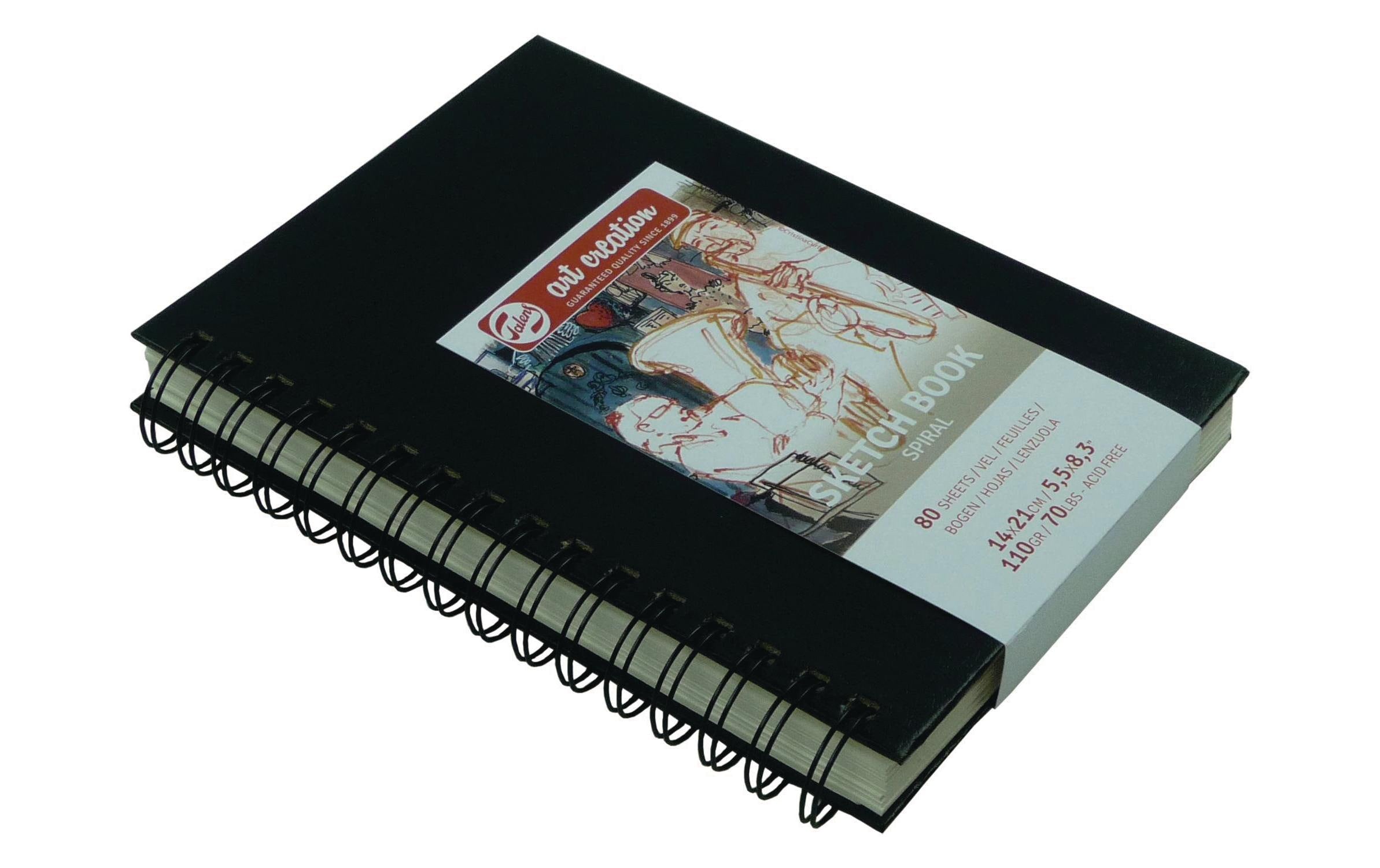 Talens Skizzenbuch 14 x 21 cm 110g/m2, 80 Bogen, Ringbuch, schwarz