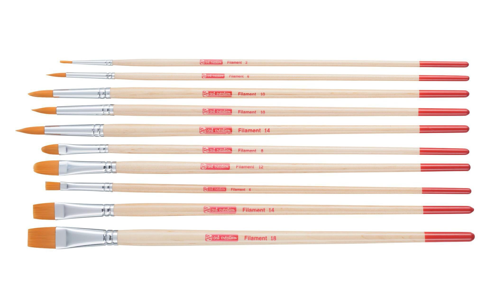 Talens Öl/Acryl-Pinsel 10er Set Grössen: 2-6-8-10-12-14-18, Polyester