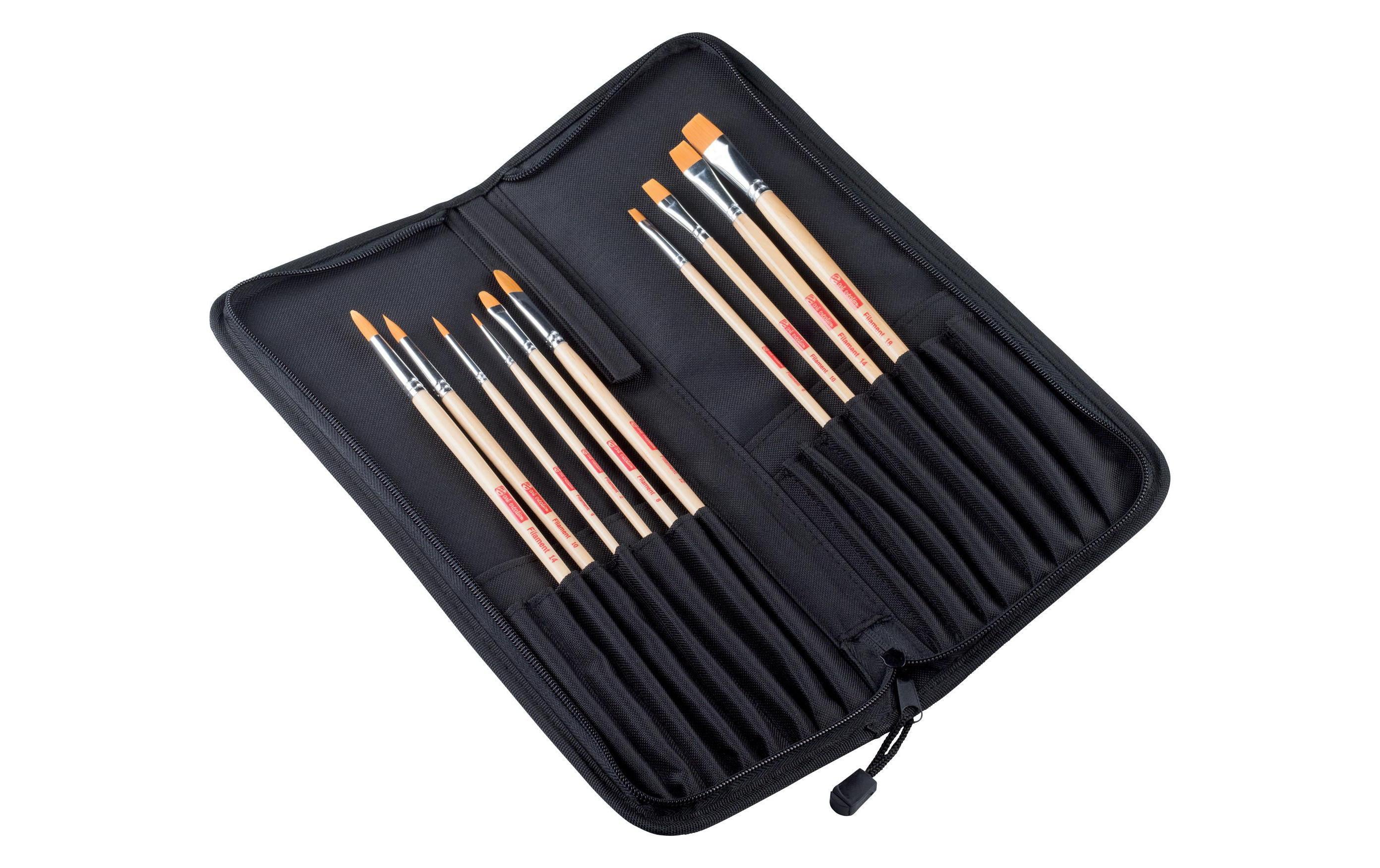 Talens Öl/Acryl-Pinsel 10er Organizer Grössen: 2-6-8-10-12-14-18, Polyester