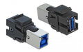 Delock Keystone USB3.0 A-Buchse - B-Buchse für USB3.0 Geräte, schwarz