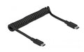 Delock USB3.1 Spiralkabel Typ-C 30-70cm Typ-C Stecker zu Typ-C Stecker, schwarz