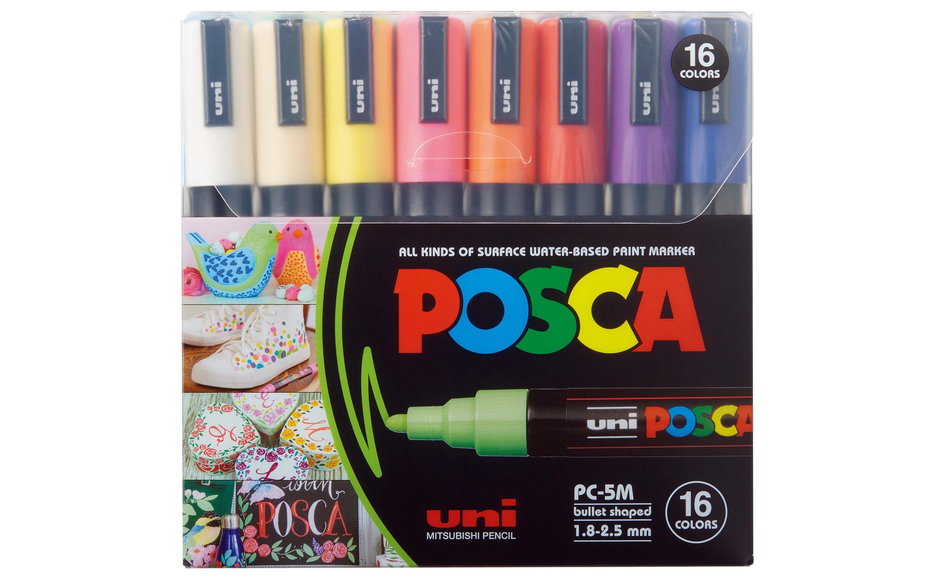 Uni POSCA Marker PC5M SET16 Rundspitze 1.8-2.5 mm, 16er Set