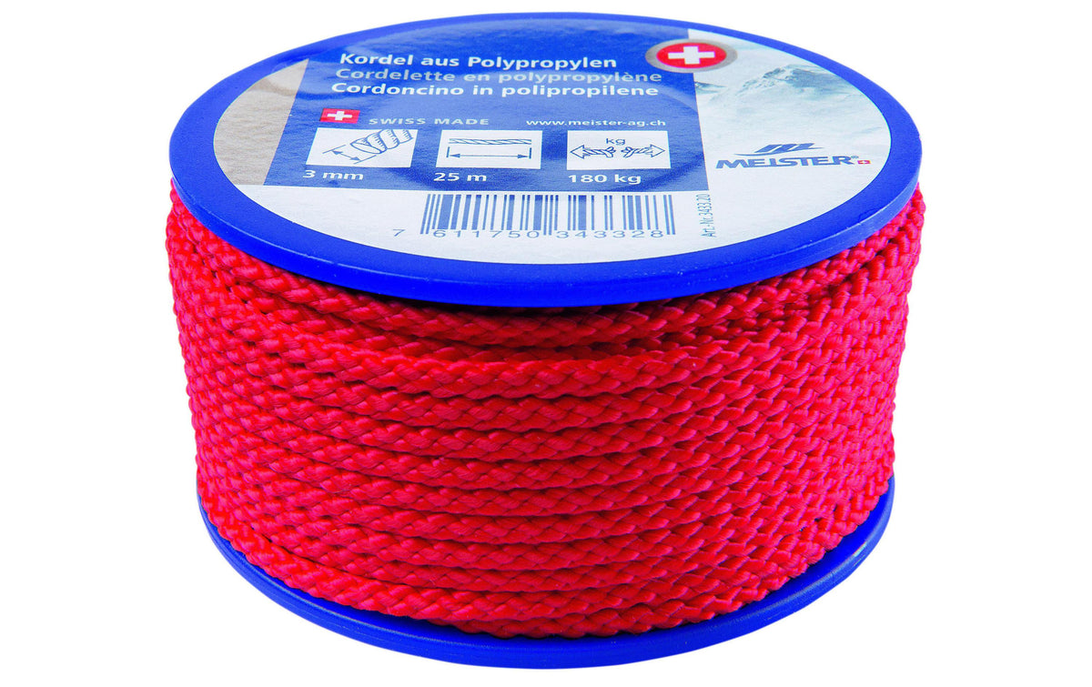 Meister Kordel Ø 3 mm, 25 m, 180 kg, Rot