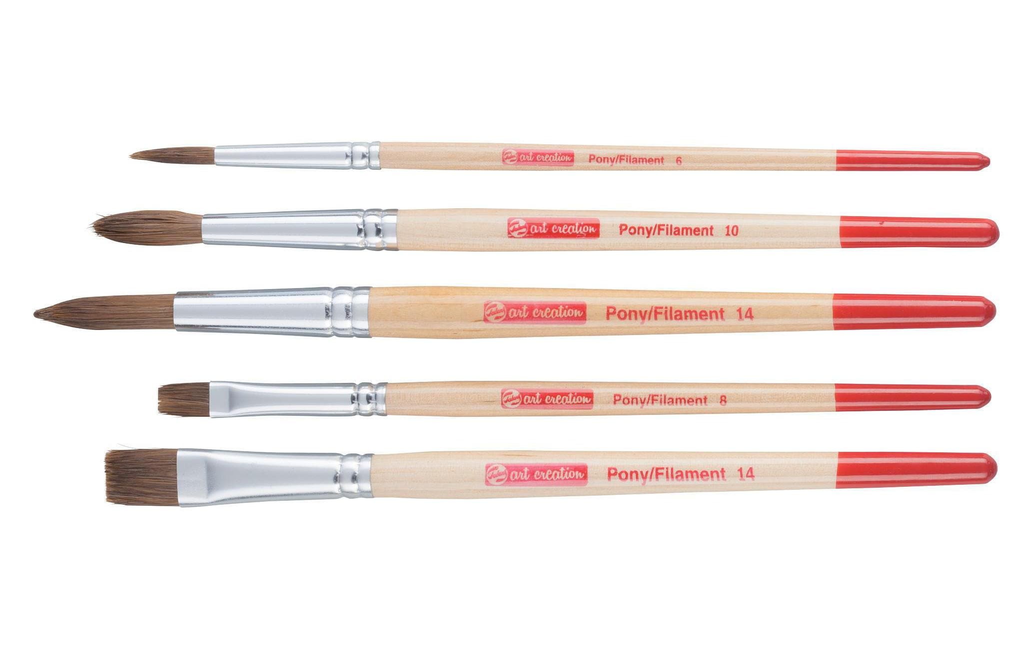 Talens Aquarell-Pinsel 5er Set Grössen: 6-8-10-14, Ponyhaar, Polyester
