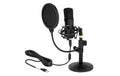 Delock USB Kondensator Mikrophon Set 2.5m USB-Kabel, schwarz, 24Bit/192Khz