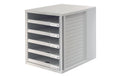 HAN Schubladenbox SCHRANK-Set A4 5 offene Schubladen, lichtgrau