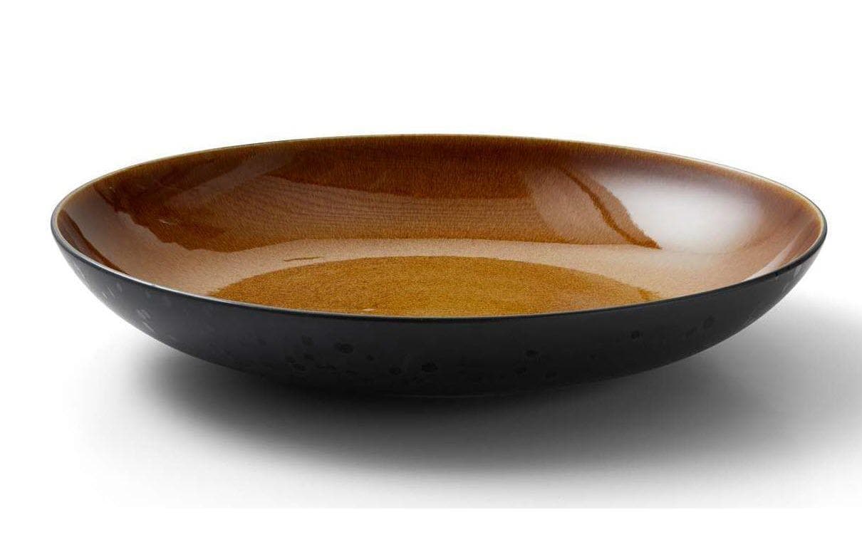 Bitz Schale 40cm schwarz/amber 1 Stück, 40cm Durchmesser, Stoneware
