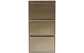 Kare Schuhschrank Caruso 3er, Bronze geflex 103 x 50 x 14 cm, Stahlblech, 6 Paar Schuhe