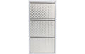 Kare Schuhschrank Caruso 3er, Silber geflex 103 x 50 x 14 cm, Stahlblech, 6 Paar Schuhe