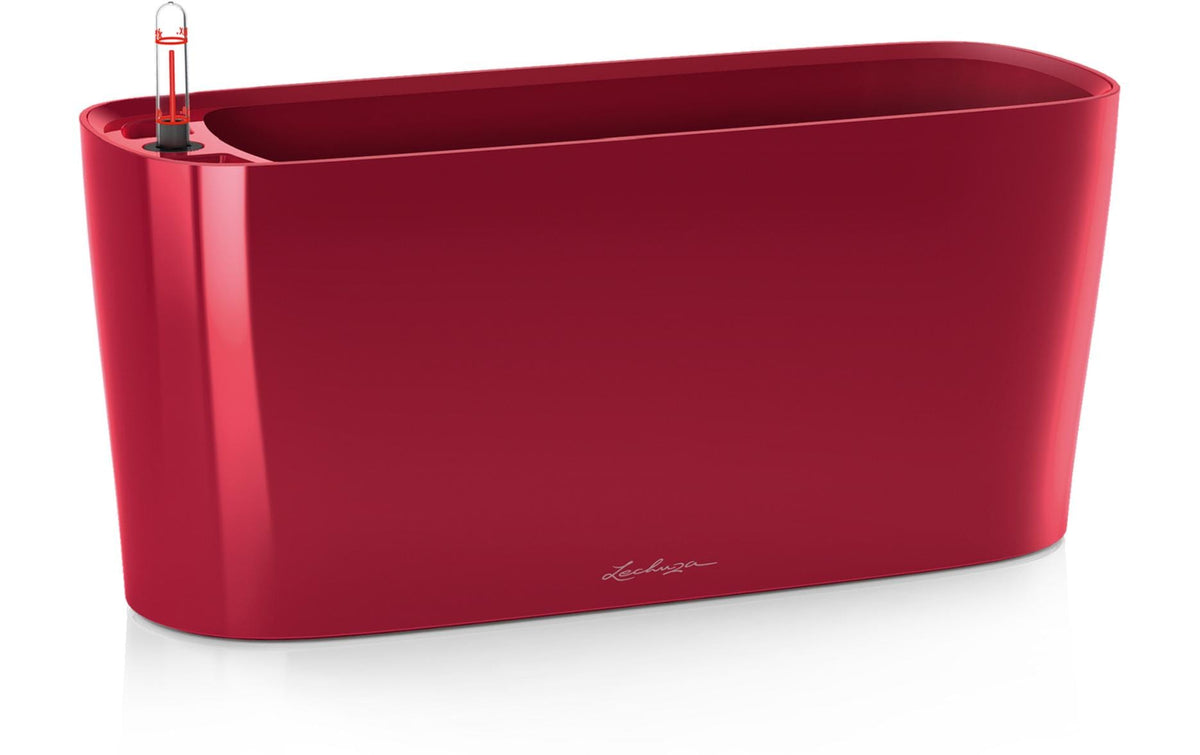 Lechuza Delta 20  Table Planter Scarlet Red High Gloss