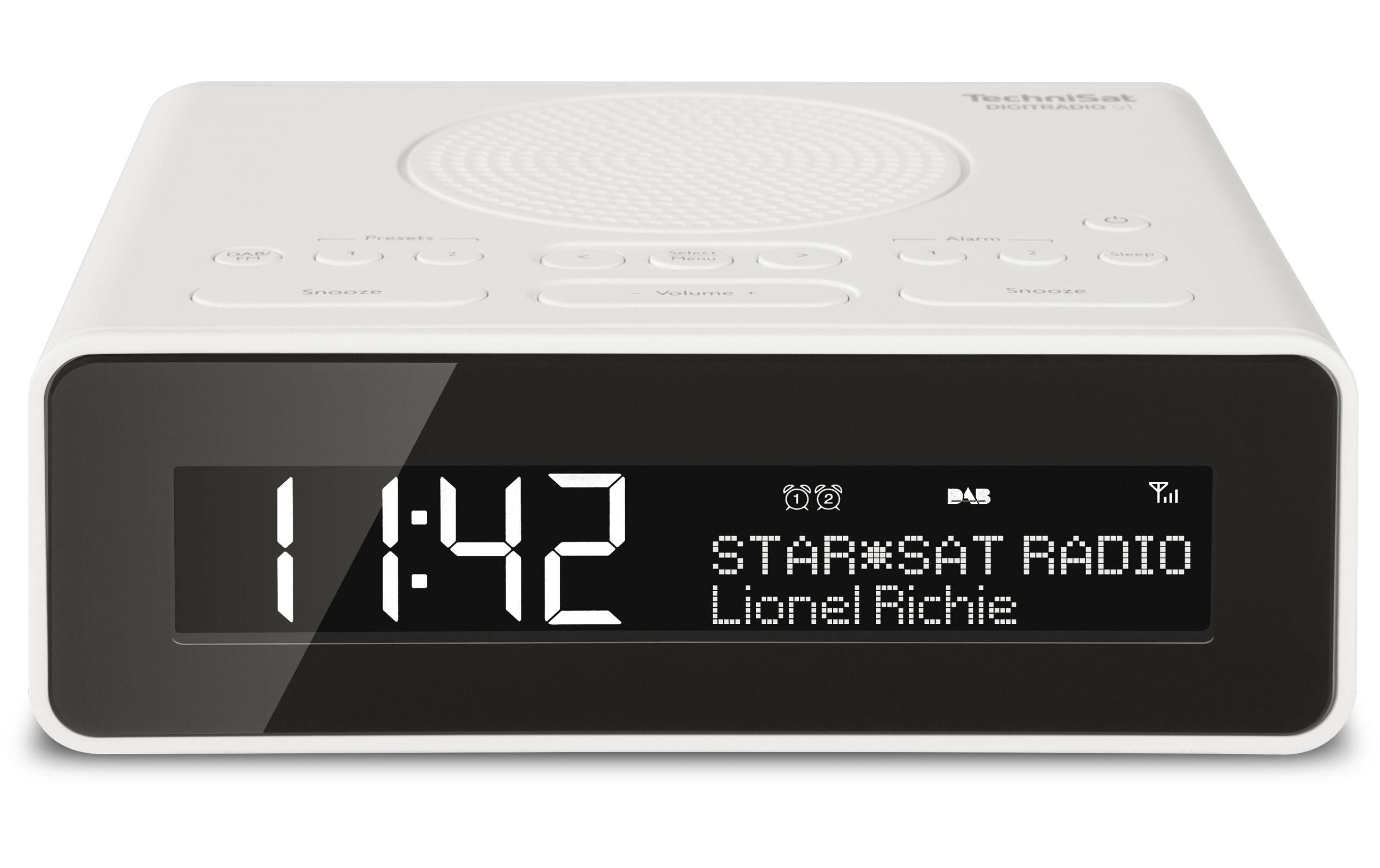 Technisat DigitRadio 51 Weiss DAB+/UKW Uhrenradio