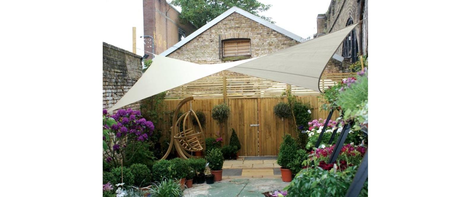 Perel Sonnensegel - Quadrat, 3.6x3.6 m, Farbe: Creme, Wasserabweisend