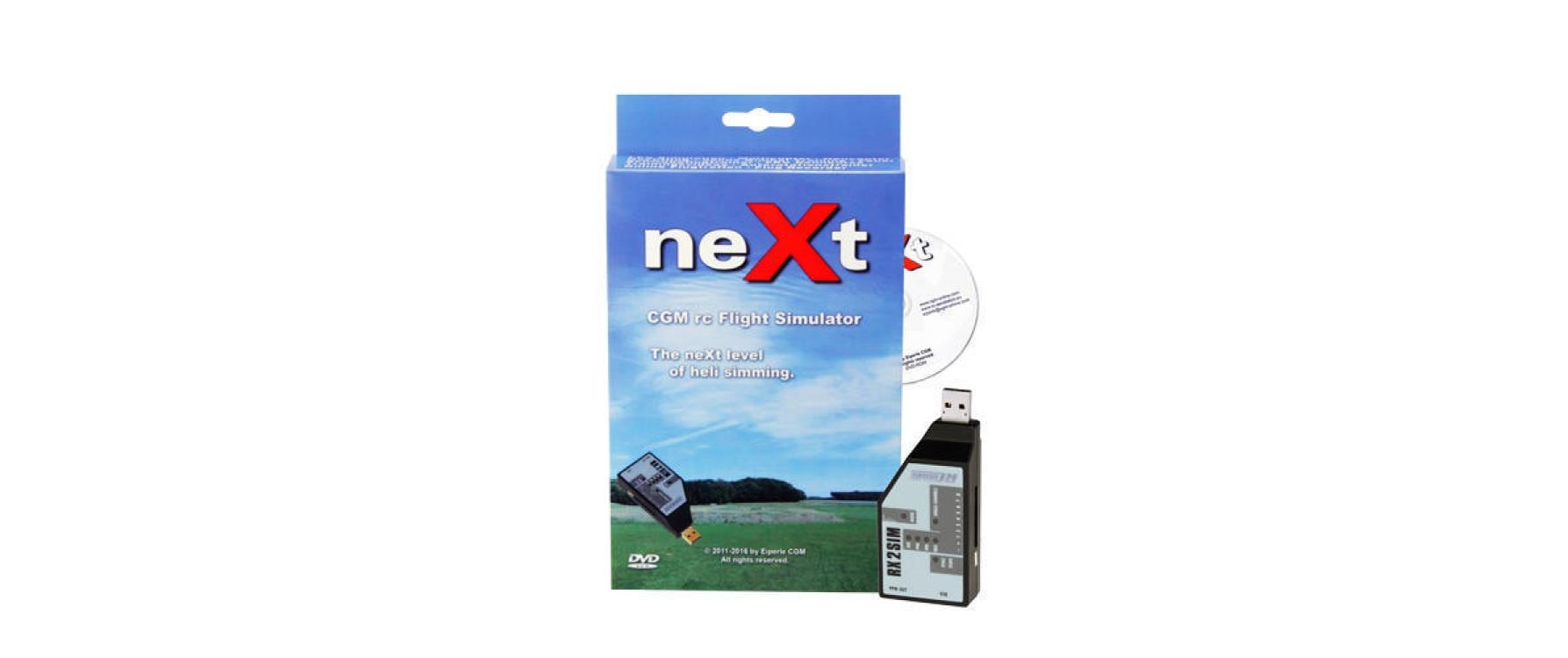 neXt CGM RC Heli Flugsimulator DVD und RX2SIM USB-Interface