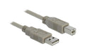 Delock USB2.0-Kabel A-B: 3m 480Mbps, grau