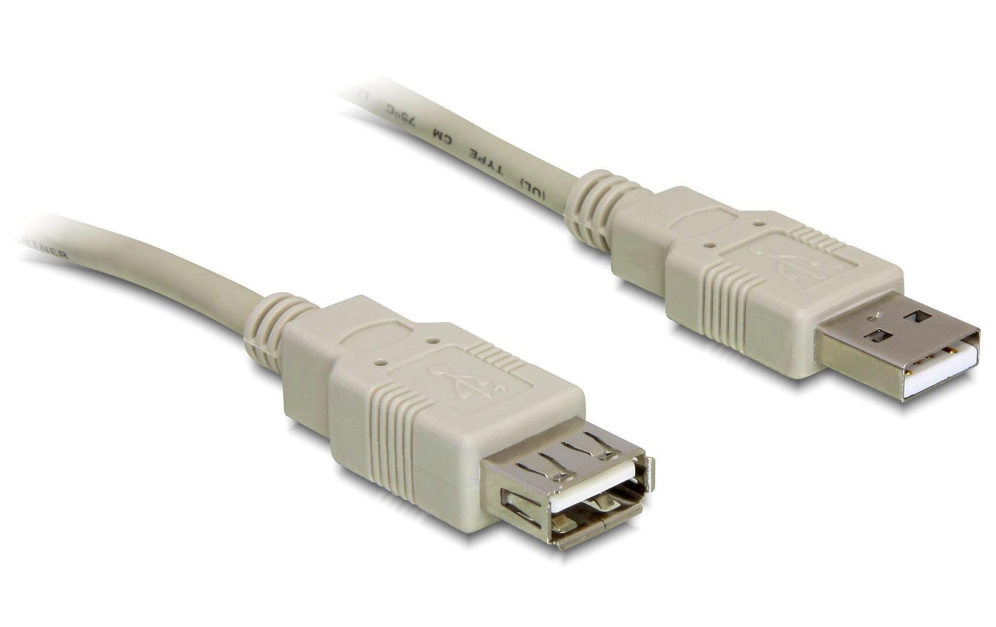 Delock USB2.0-Verlängerungskabel, 1.8m USB-A Verlängerung, grau