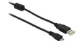 Delock USB2.0-Kabel A-MiniB: 2m, schwarz USB-A Stecker zu USB-B mini 5pin Stecker