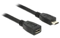 Delock USB2 Verlängererungskabel Micro-B,1m Micro-B Verlängerung, schwarz