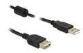Delock USB2 Verlängerungskabel A-A, 0.5m USB-A Verlängerung, schwarz