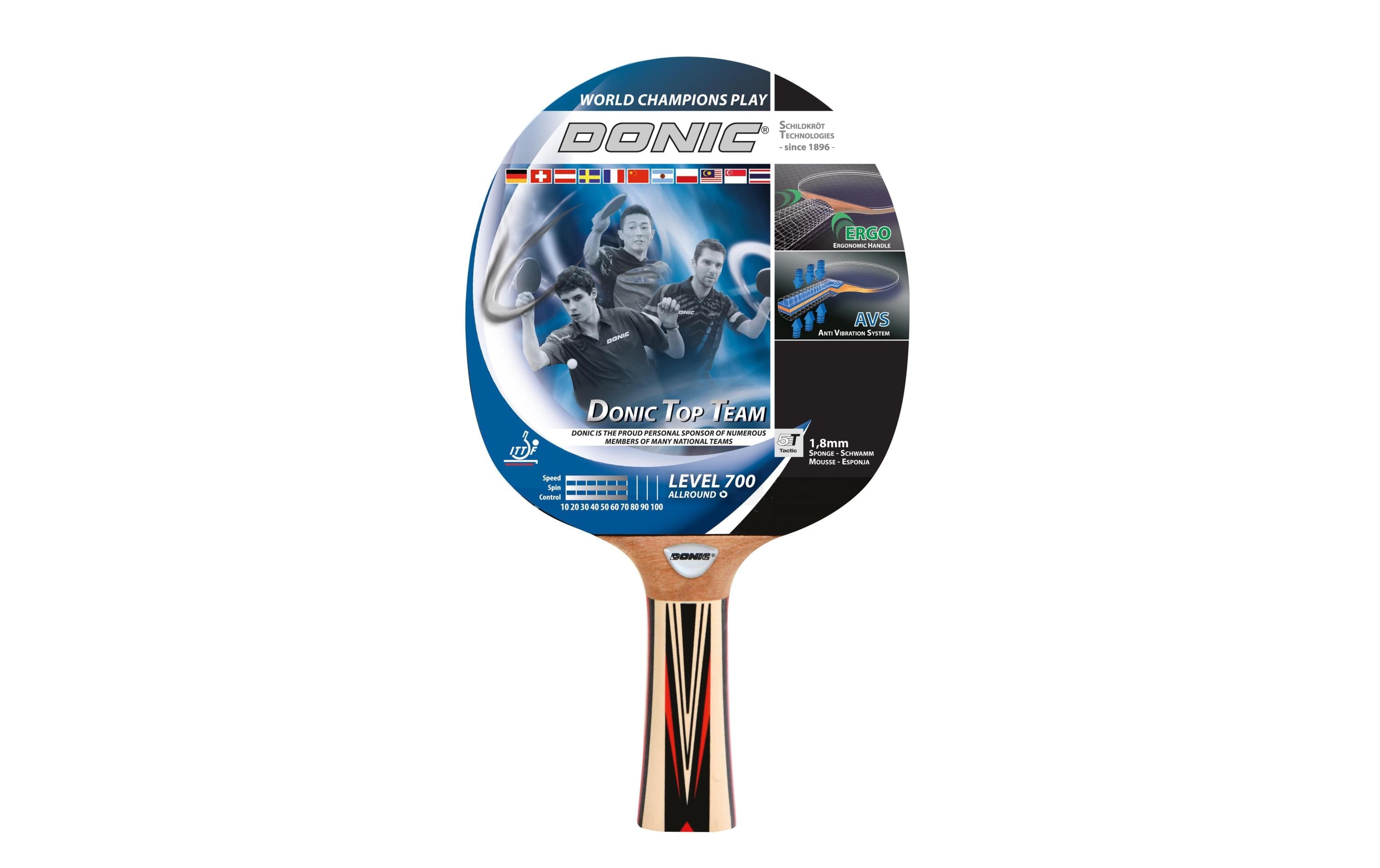 DONIC Schildkröt TT-Schläger Top Team 700 Schwammstärke: 1.8 mm
