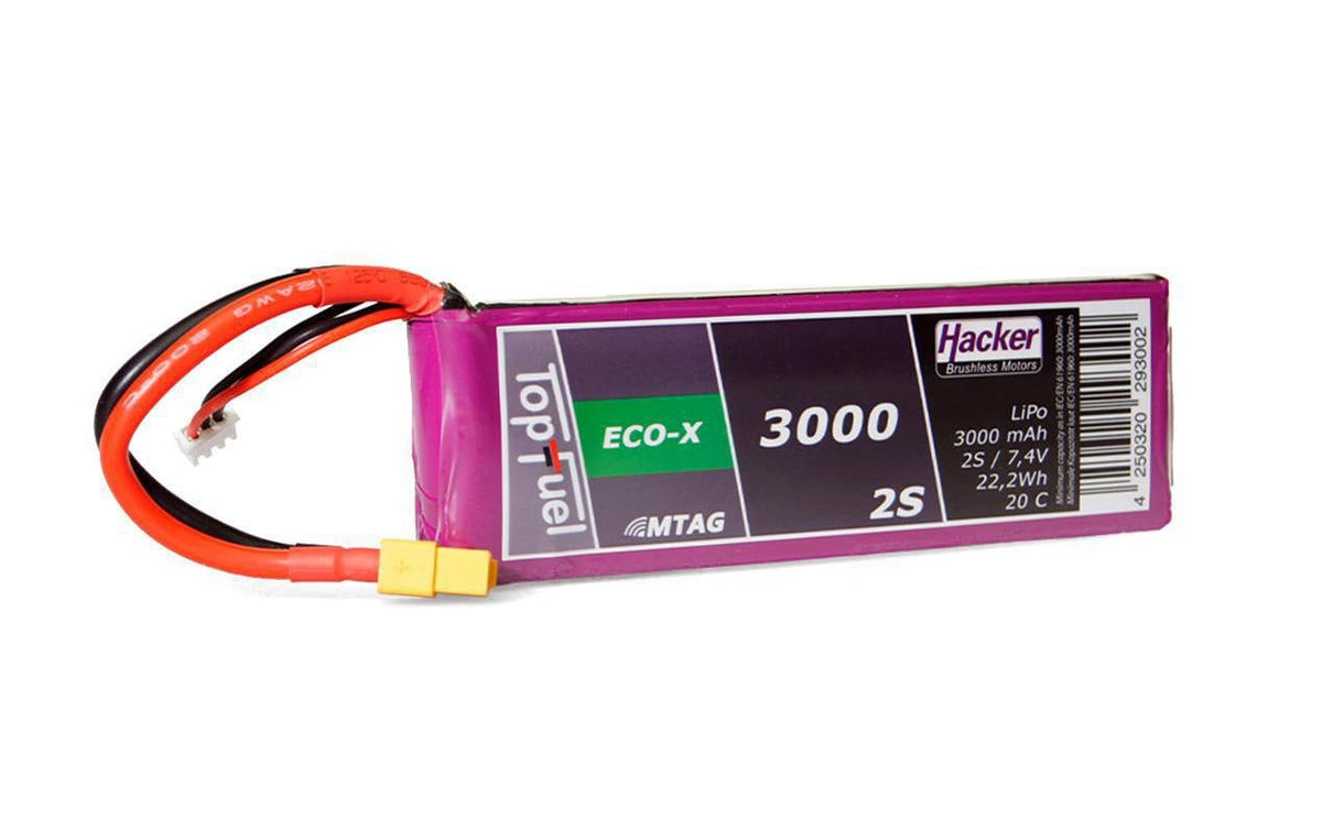 TF ECO-X LiPo-Akku 7.4V 3000mAh 2S 20C 140x43x13 mm, 164 g XT60, MTAG