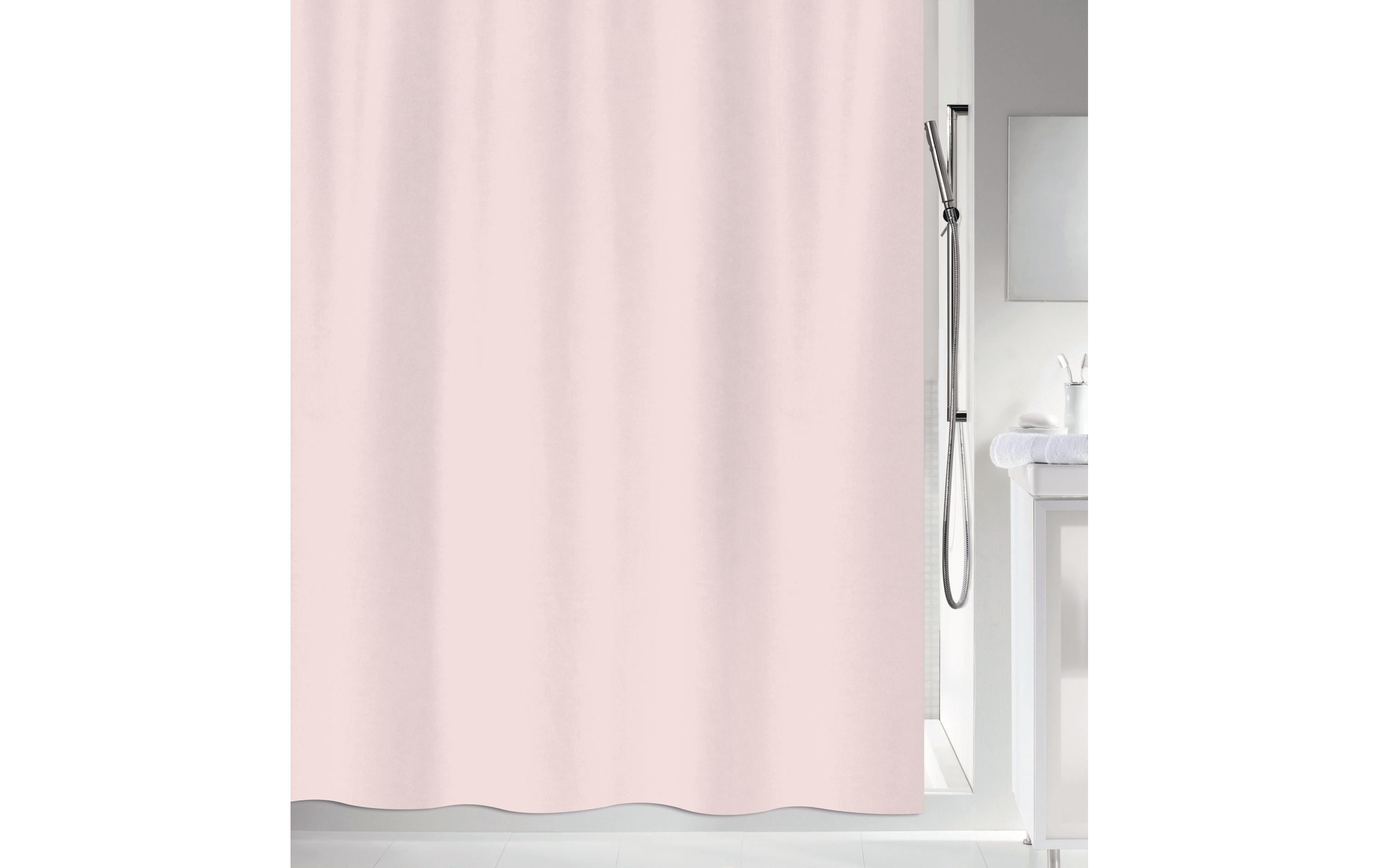 spirella PRIMO Duschvorhang, Hellrosa Polyester, 180 x 200 cm, waschbar