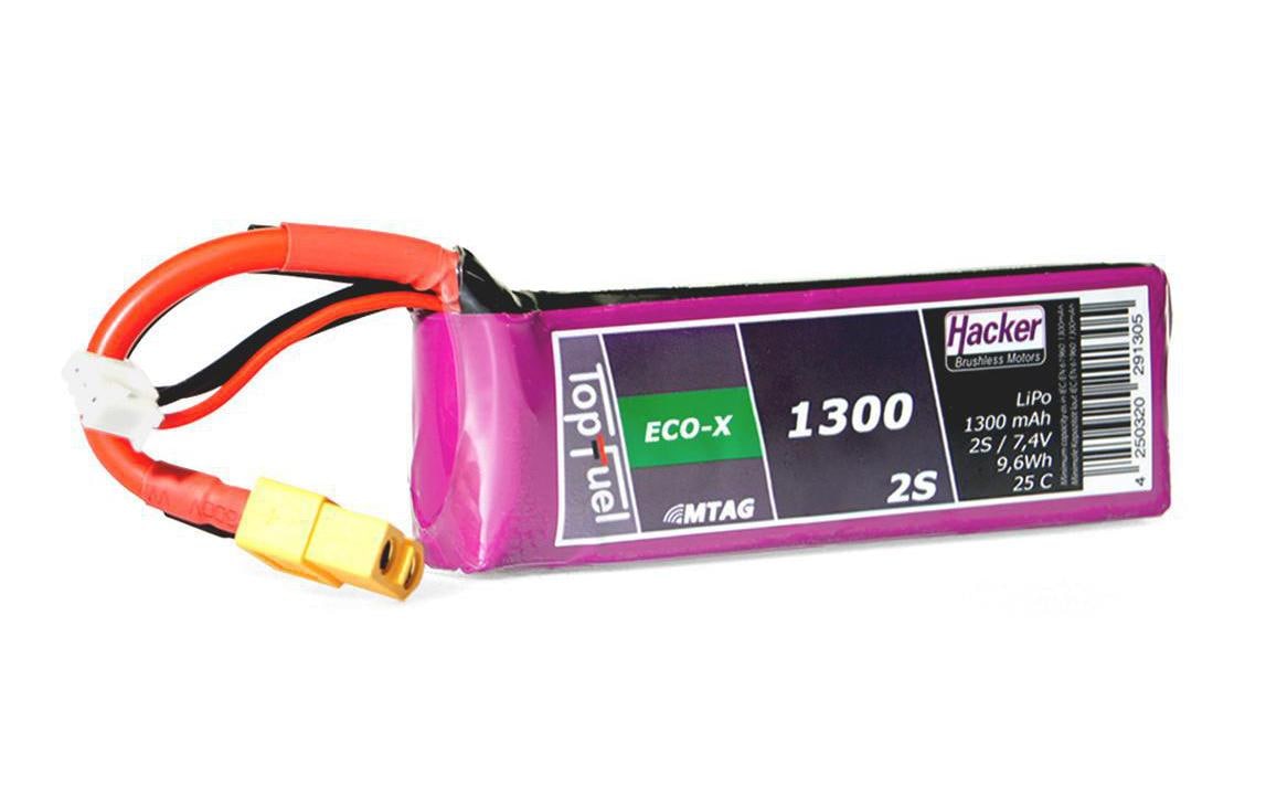 TF ECO-X LiPo-Akku 7.4V 1300mAh 2S 25C 96x31x13 mm, 80 g XT60, MTAG