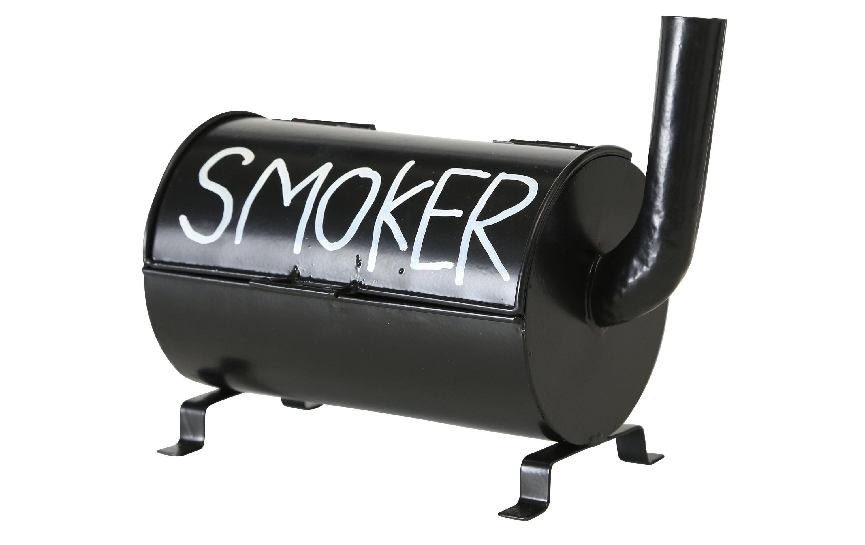 Sturmaschenbecher Smoker, H 17 cm, L 20 cm, Eisen, Schwarz
