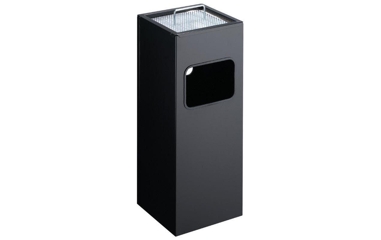 Durable Papierkorb mit Ascher schwarz 17-Liter Metall Papierkorb, 2 Liter Ascher