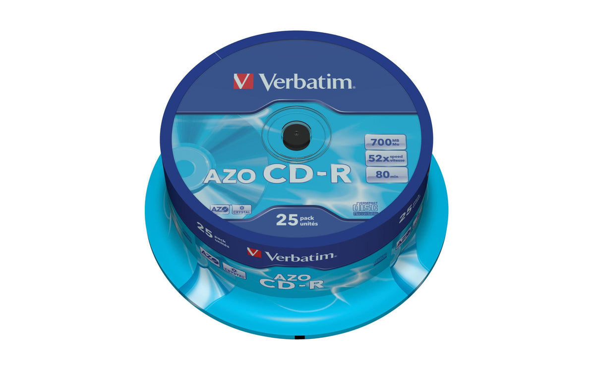 Verbatim CD-R 52x 80Min/700MB 25er Spindel Bis 52-fach, m.Logo/n.bedruckbar / Datalife