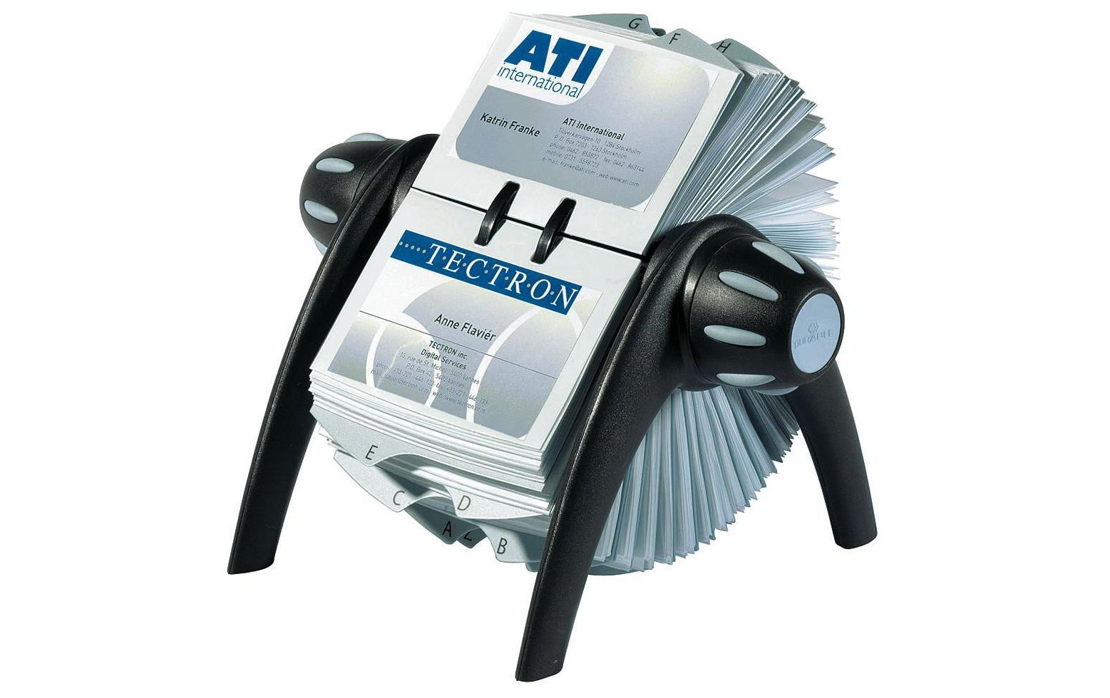 Durable Visitenkartenhalter Visifix Flip 200 Hüllen für 400 Visitenkarten, schwarz