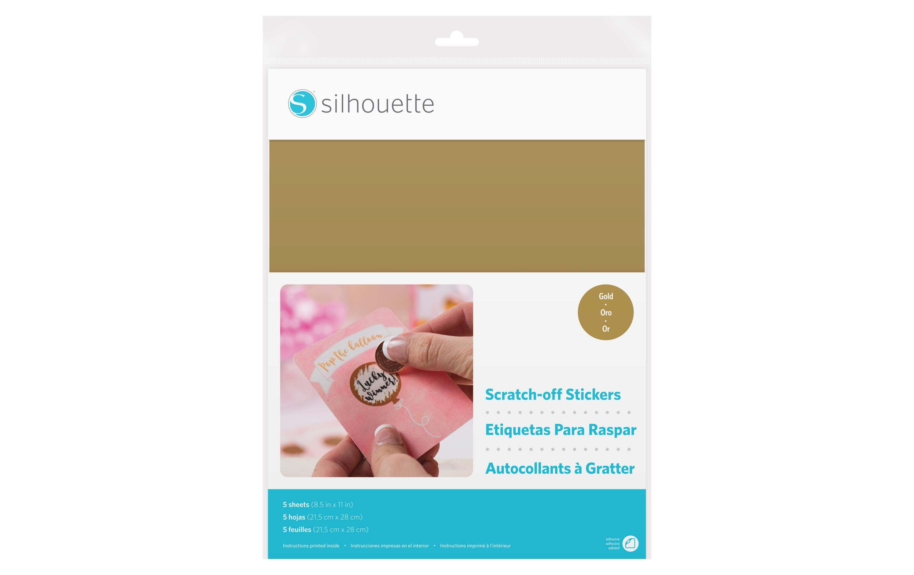 Silhouette Aufkratz Papiersticker gold 5 Stück, 21.5 x 28 cm
