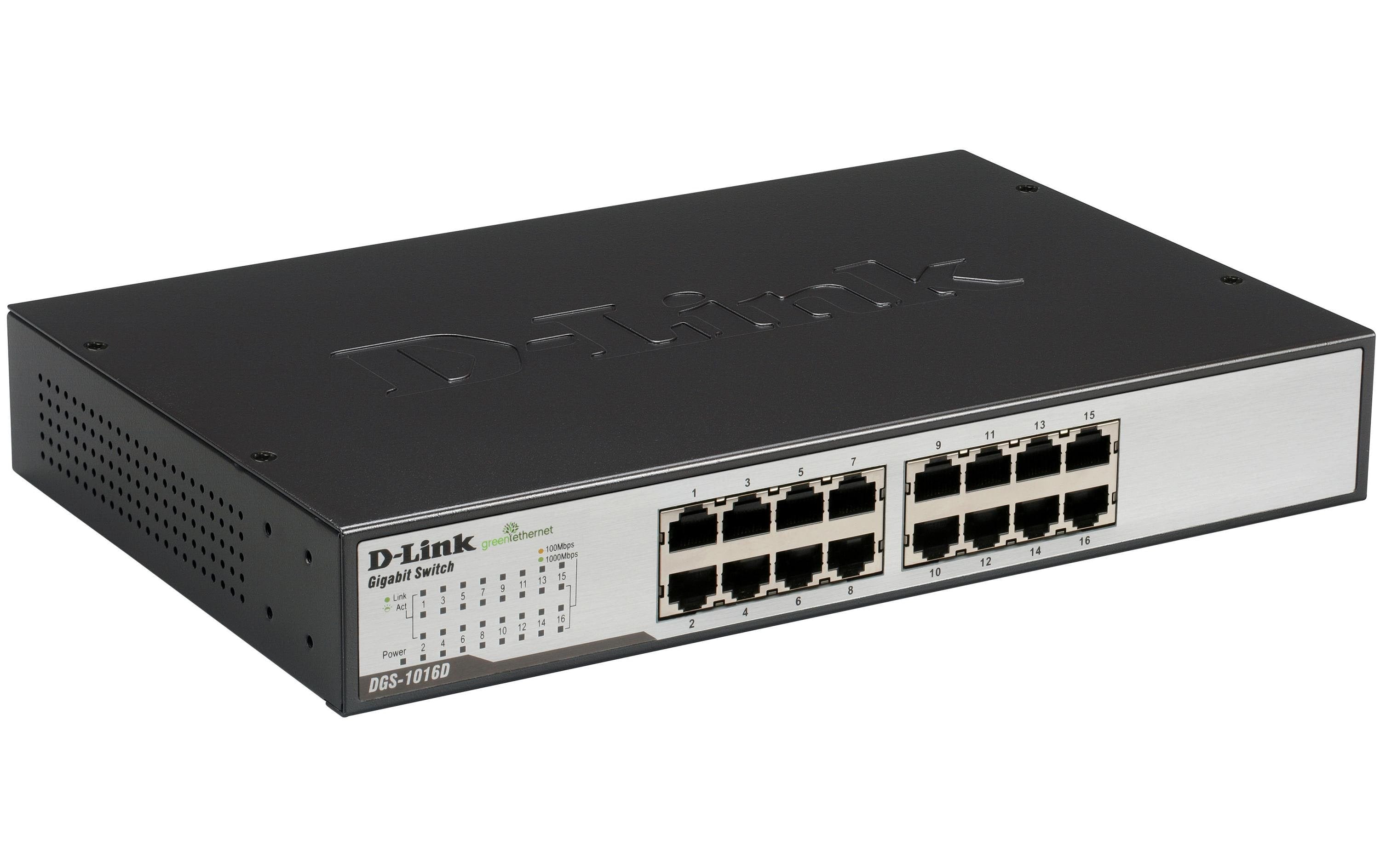 D-Link DGS-1016D: 16Port Switch, 1Gbps 16x1Gbps, Autouplink