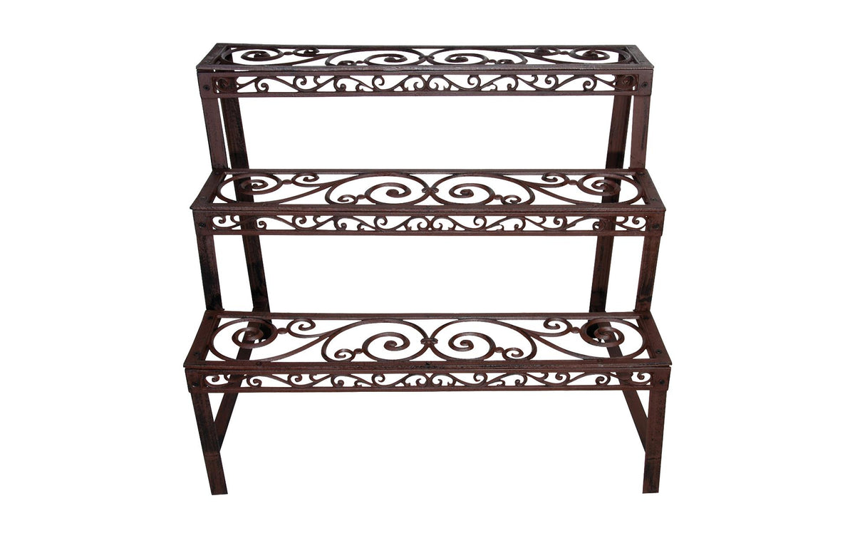 Esschert Design Blumentreppe, rechteckig Gusseisen,Kokosfaser, 78.5 x 49 x 65.5 cm