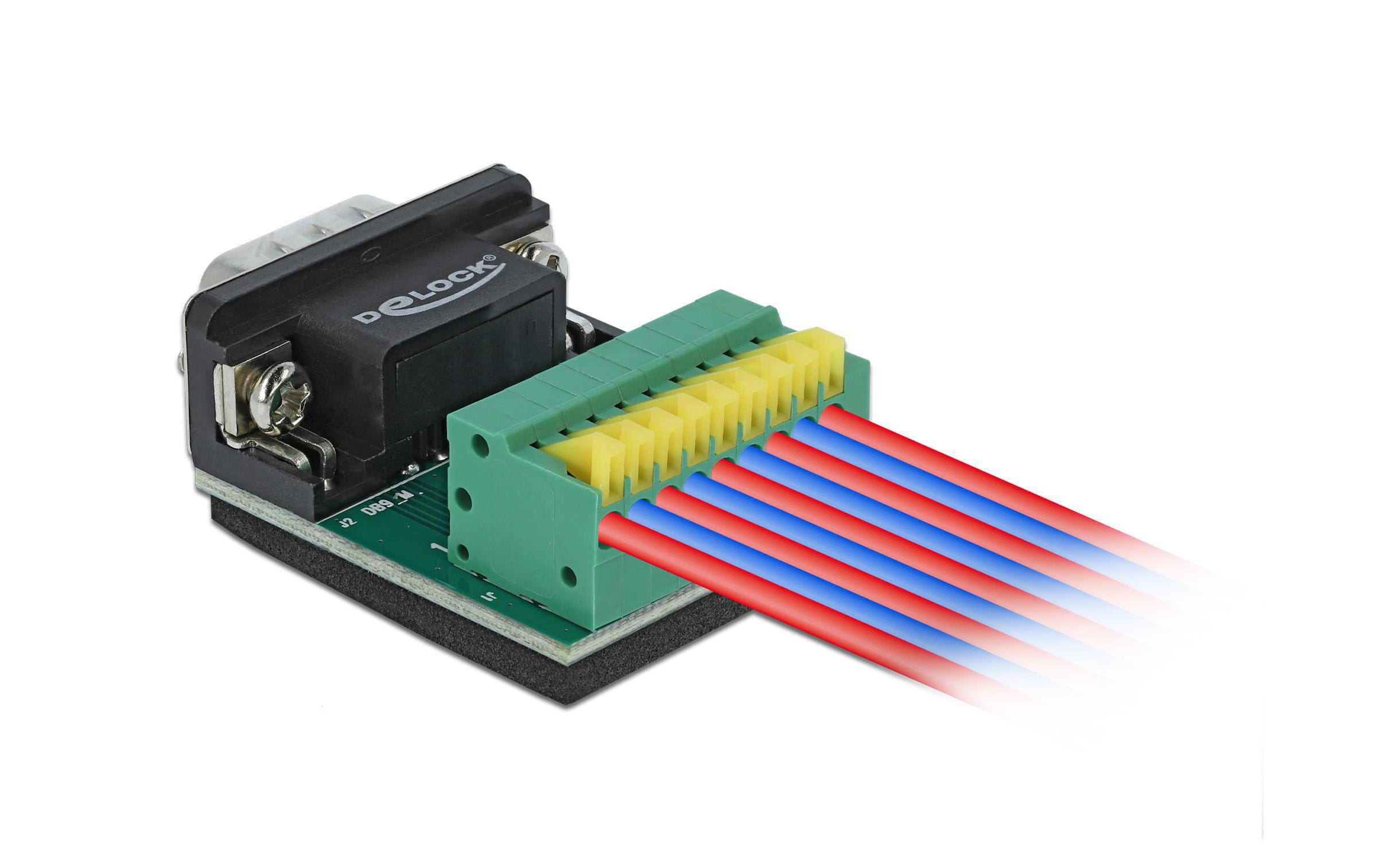 Delock Terminalblock Sub-D 9Pin Stecker 9Pin Terminalblock mit Drucktaster
