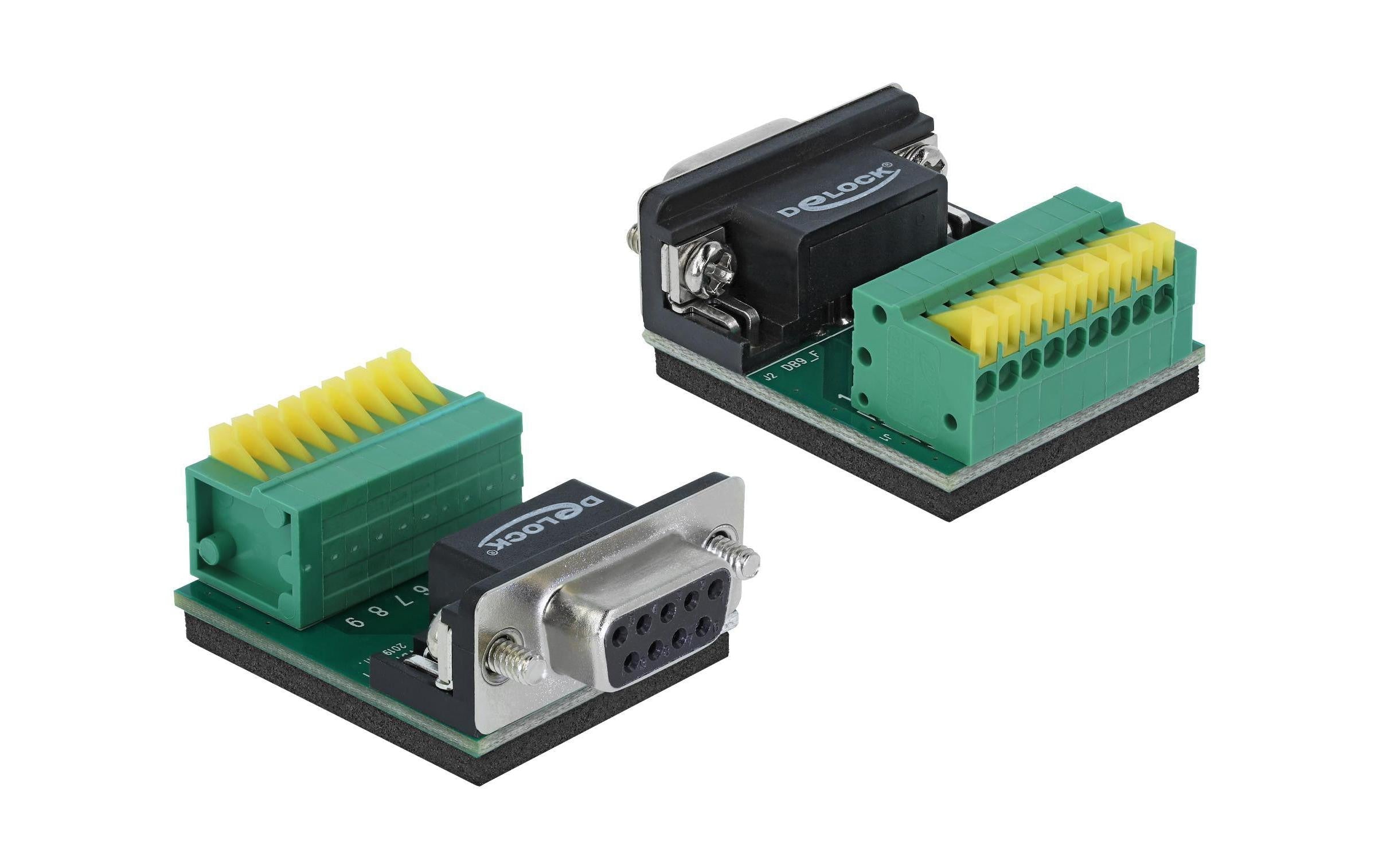 Delock Terminalblock Sub-D 9Pin Buchse 9Pin Terminalblock mit Drucktaster