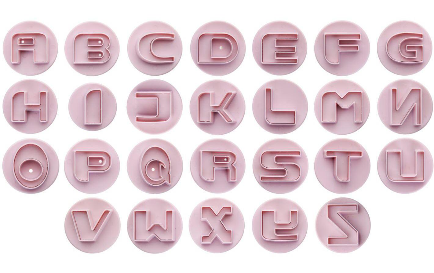 Ibili Fondant Ausstecher Buchstaben 26er Set mit Auswerffunktion