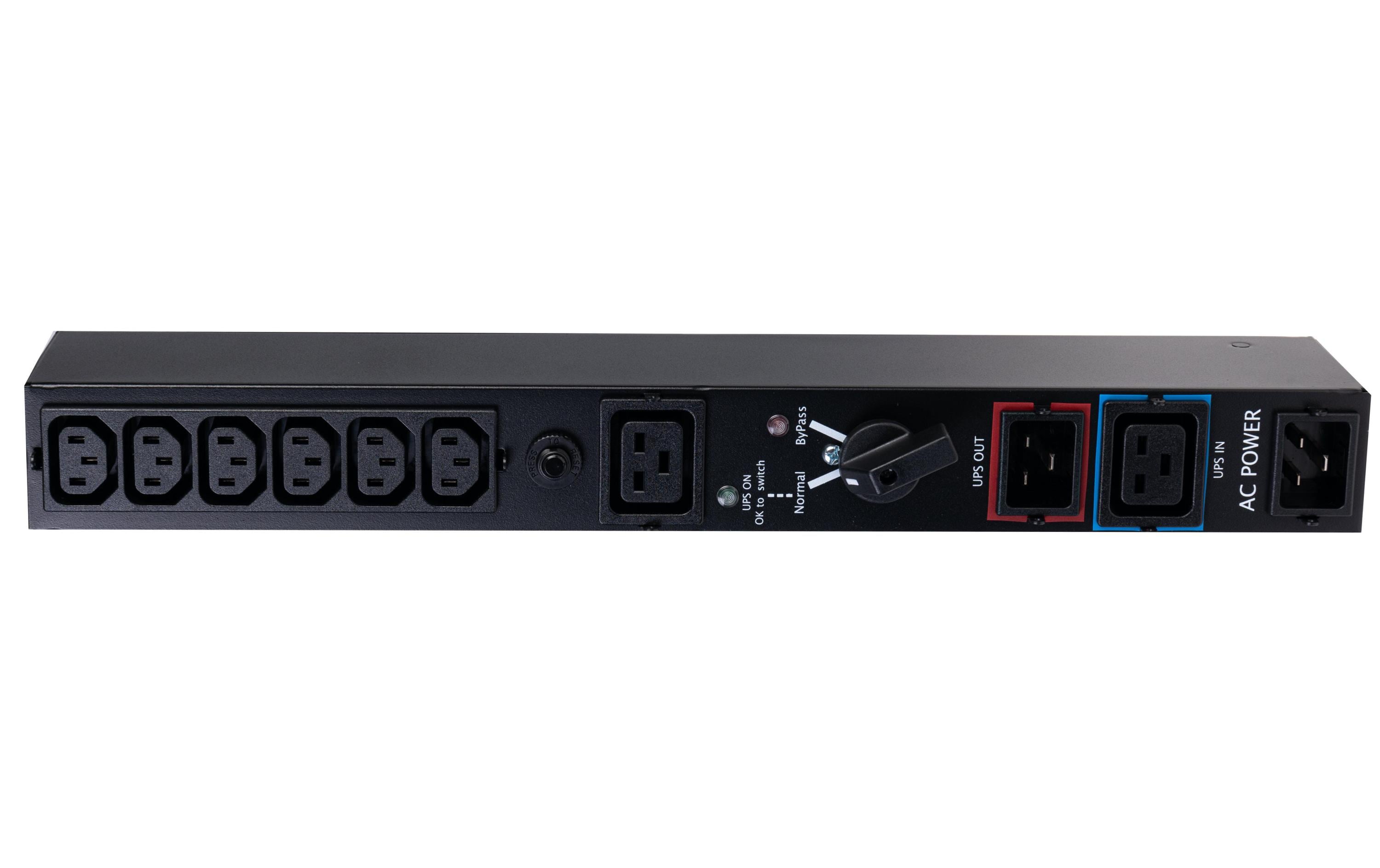 SICOTEC-USV Service-Bypass, 10A Service Bypass/PDU für USV bis 2kVA, 1 HE,