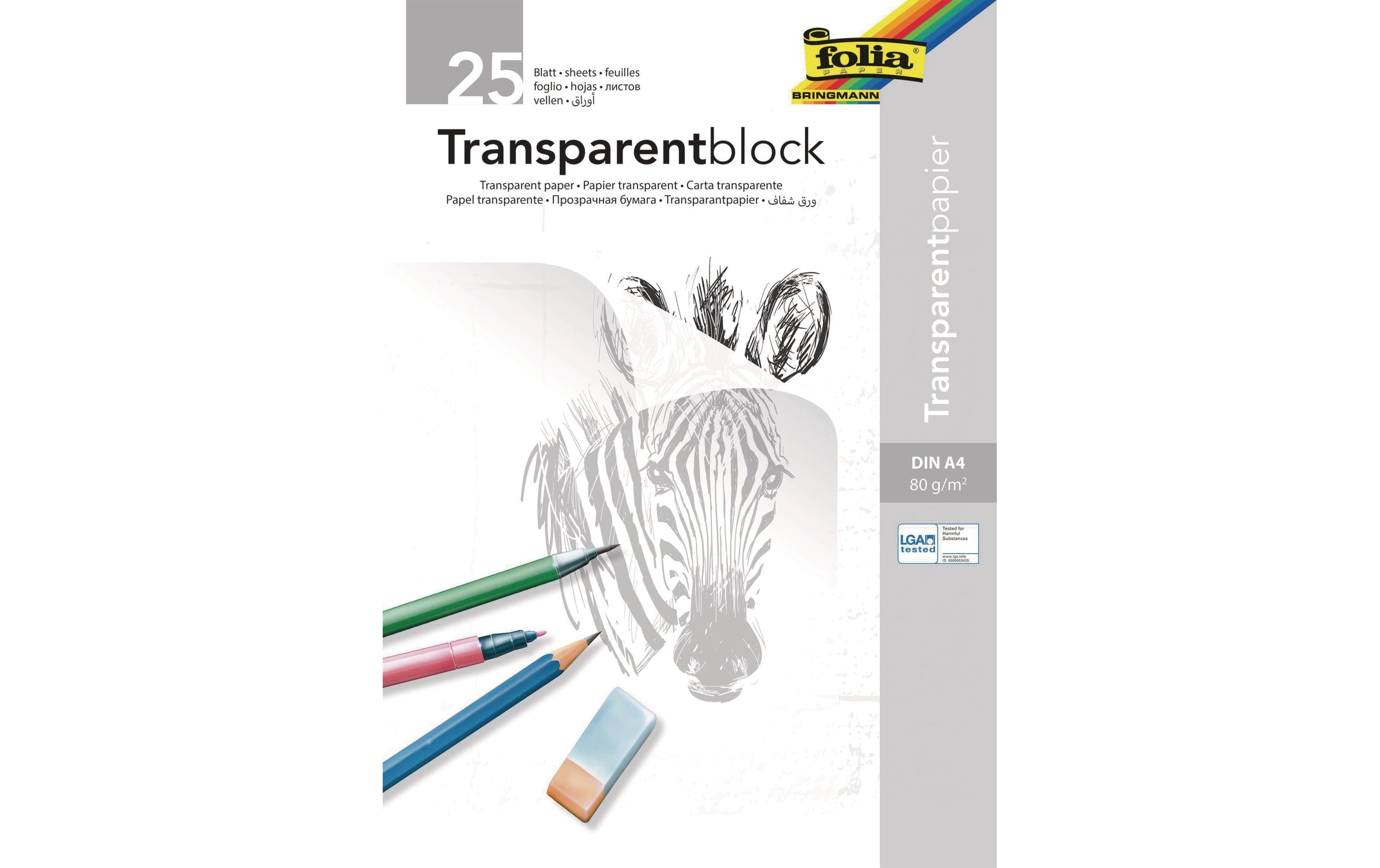 Folia Transparentpapier A4 25 Blatt, weiss transparent