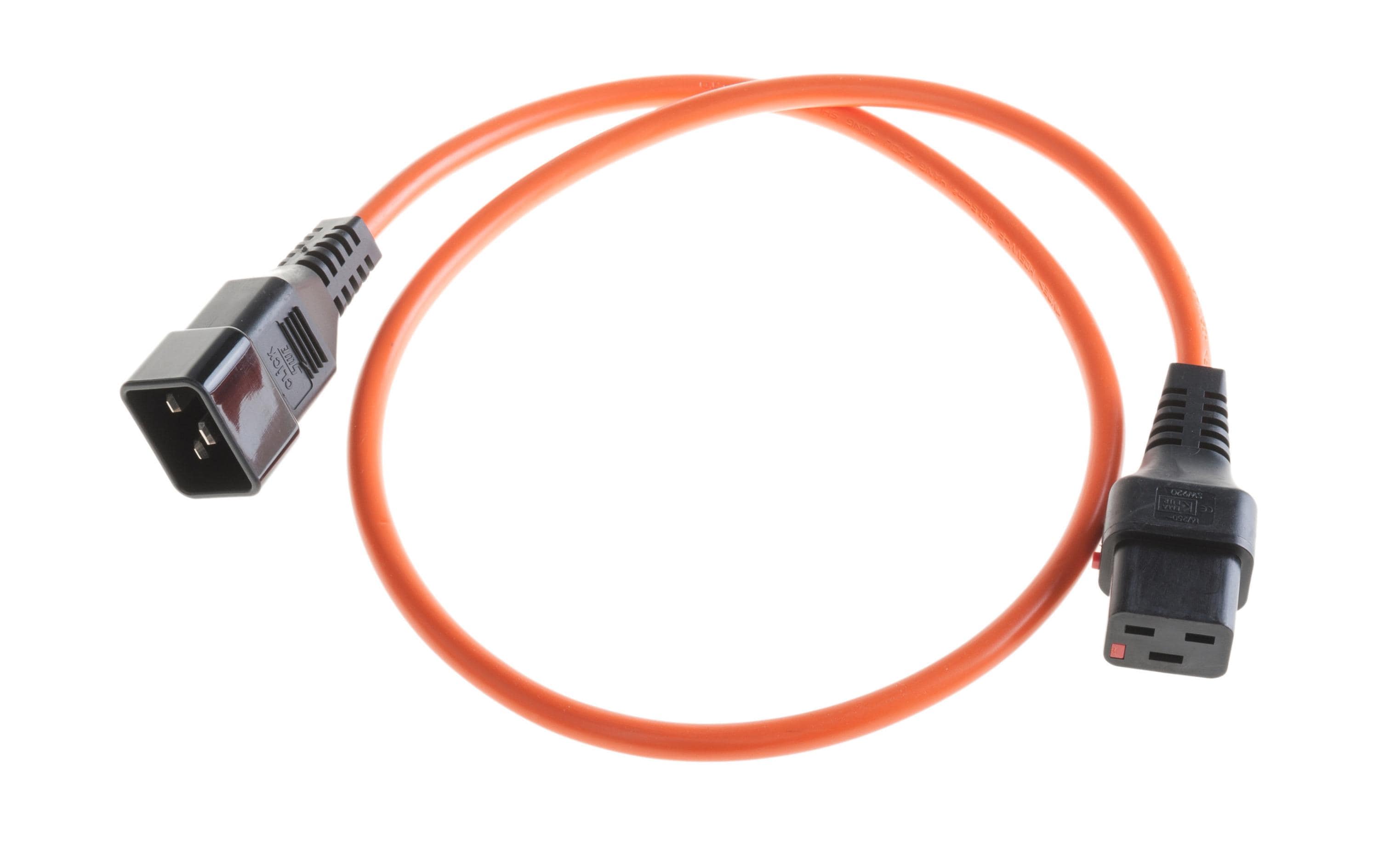 IECLock Netzkabel 1.0m orange IECLock C19 - C20, 3x1.5mm2, H05VV-F