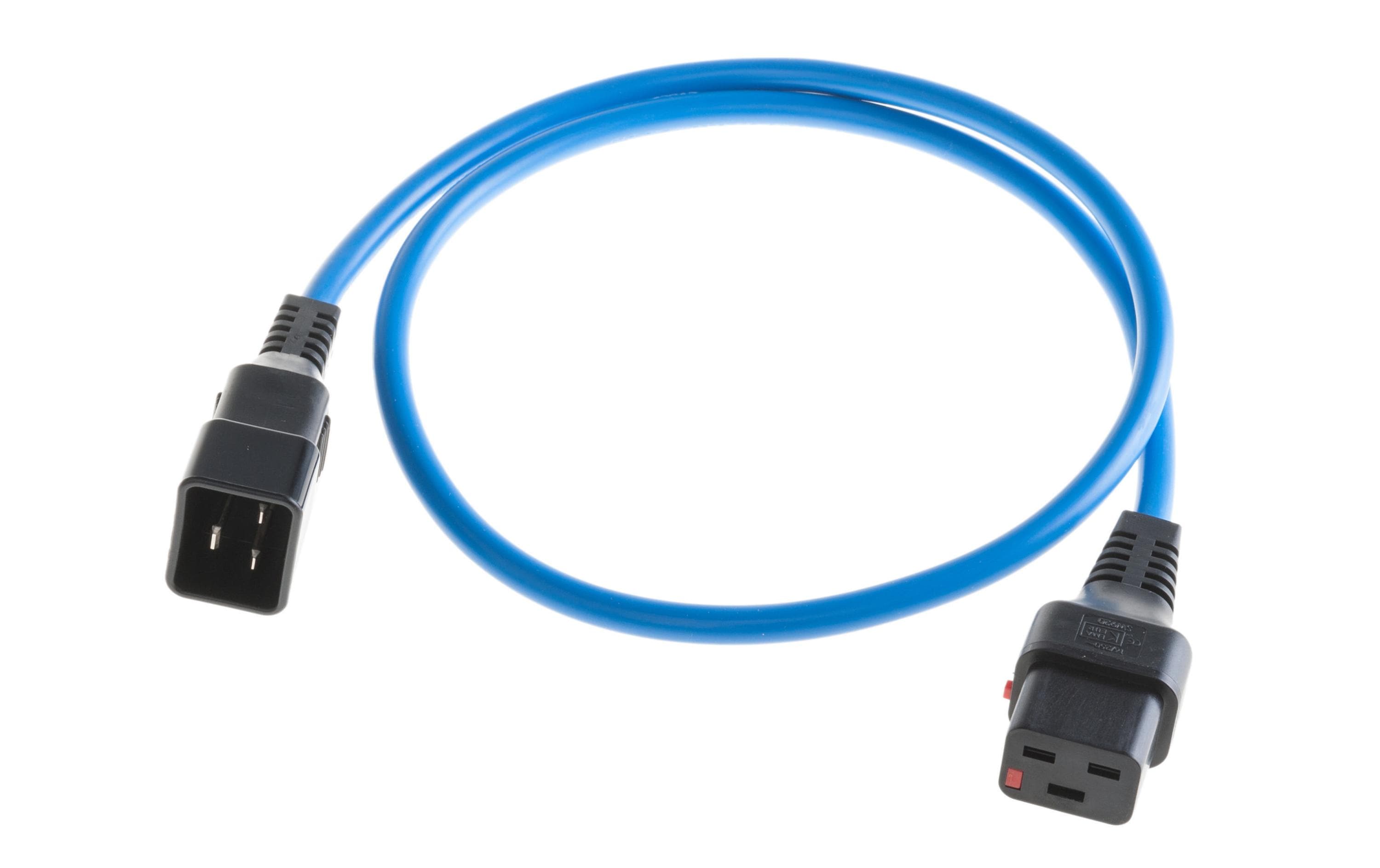 IECLock Netzkabel 1.0m blau IECLock C19 - C20, 3x1.5mm2, H05VV-F