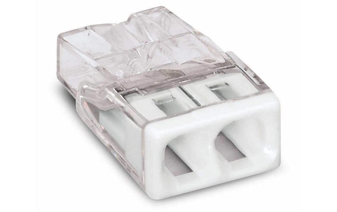 Wago Steckklemme Contact COMPACT 2-fach 2L 0.5-2.5mm2 24A, weiss, 100 Stück