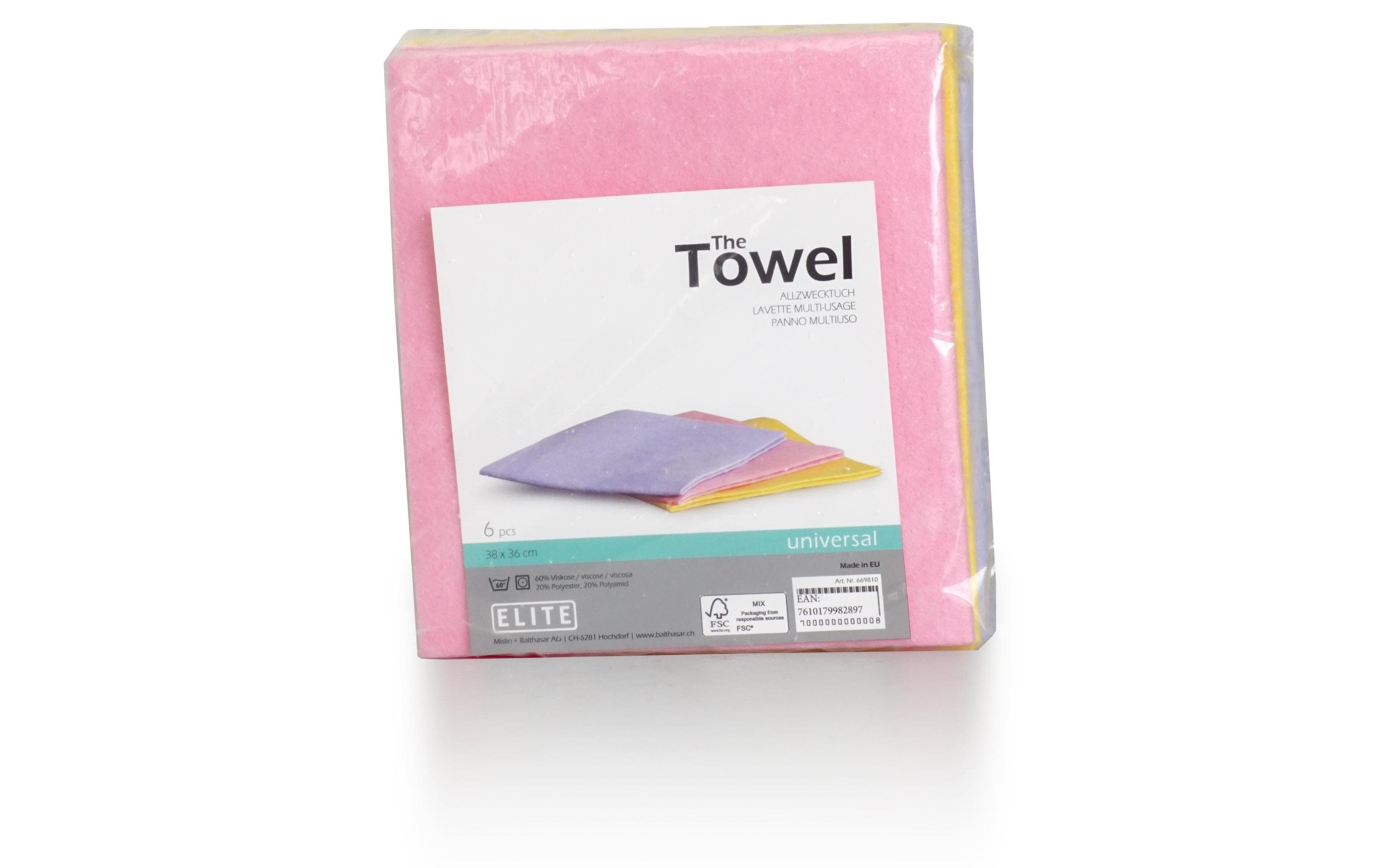 Elite Allzwecktuch 6 Stück violett / gelb / rosa, 38x36cm
