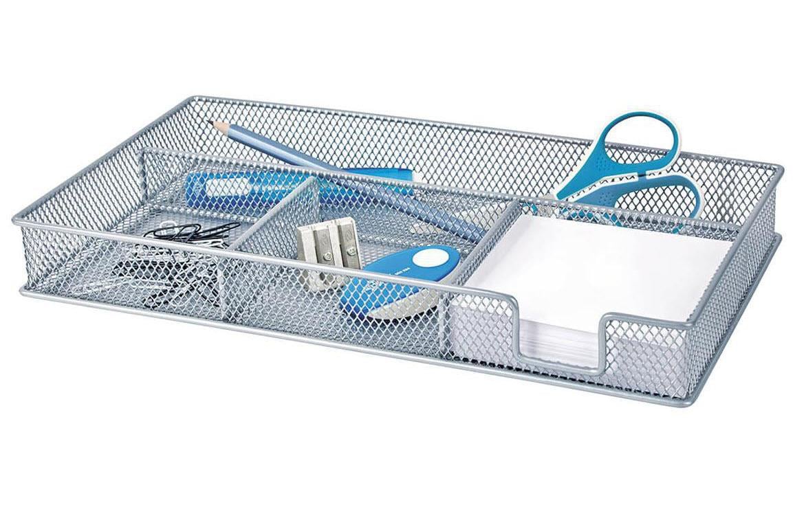 WEDO Stiftehalter Office-Serie Silber im "Gitter"-Look, Grösse 29 x 16 x 4cm