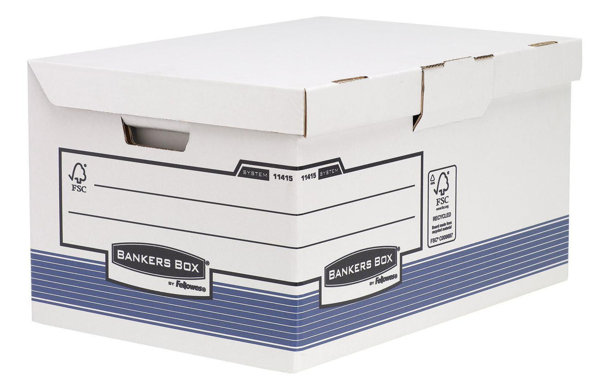 Fellowes Bankersbox System Klappdeckelbox blau/weiss, 3100x3900x5600mm, 10 Stk.