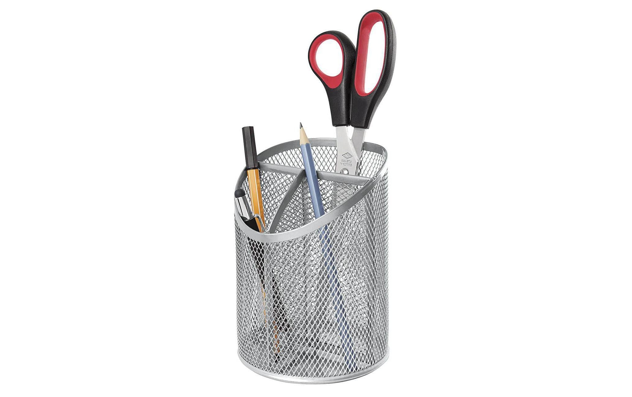 WEDO Stiftehalter Office-Serie Silber im "Gitter"-Look