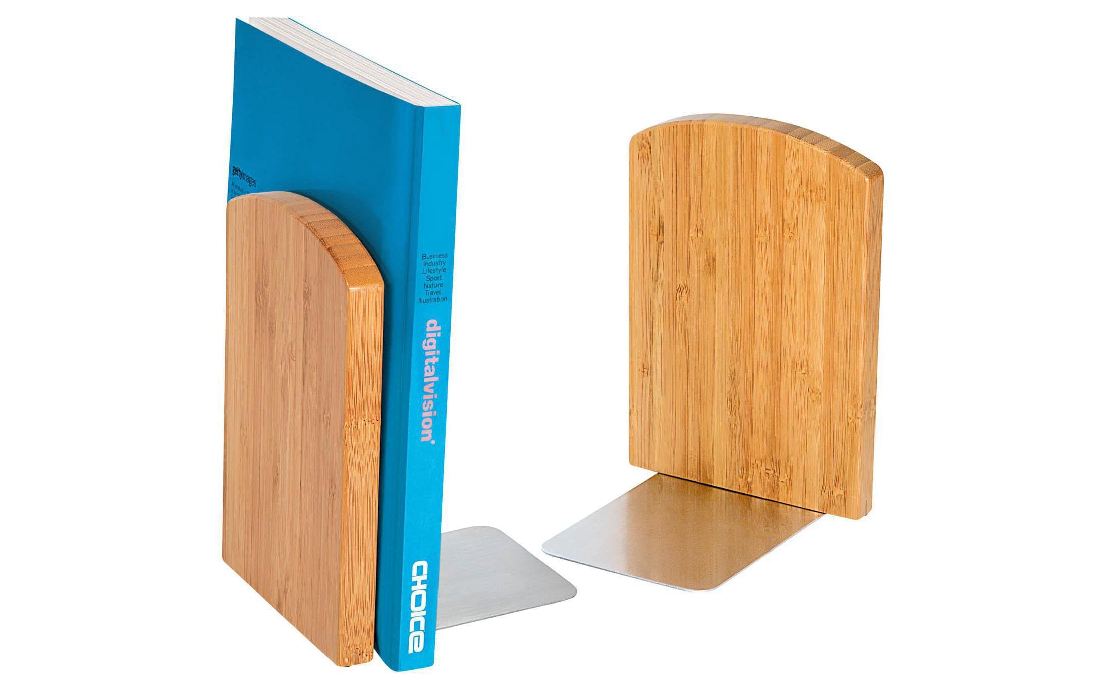 WEDO Buchstütze Bambus-Serie 2 Stück, Grösse: 12 x 11.7 x 17.2 cm