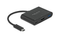 Delock Adapter USB-C zu HDMI/USB A+C 4K bis 30Hz, schwarz, USB 3.2 Gen 1